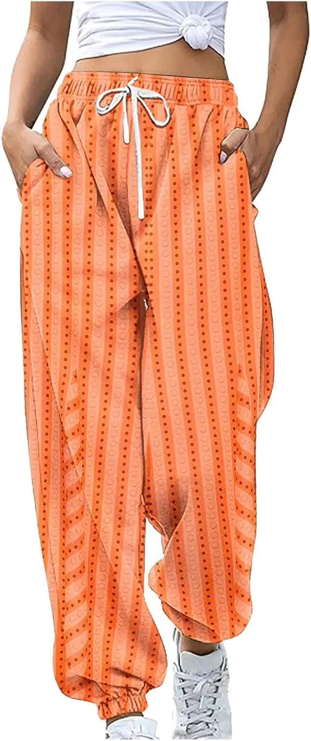 Womens High Waisted Baggy Sweatpants 2024 Fall Jogger Pants Y2k Trendy Lounge Trousers Cinch Bottom Pant with Pockets