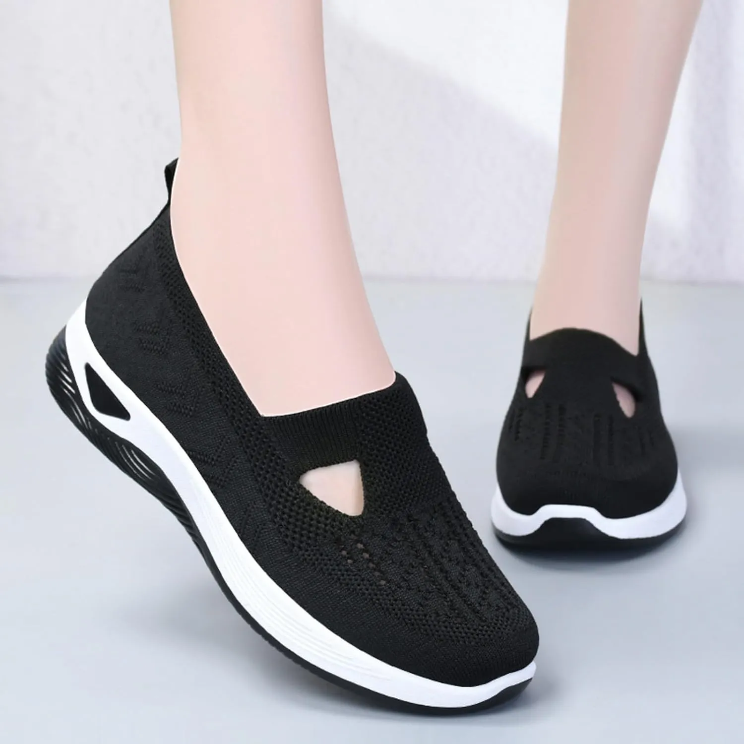 Womens Orthopedic Diabetic Walking Shoes Slip On Sneakers with Arch Support Comfortable Casual Loafers Plantar Fasciitis Foot Pain Relief