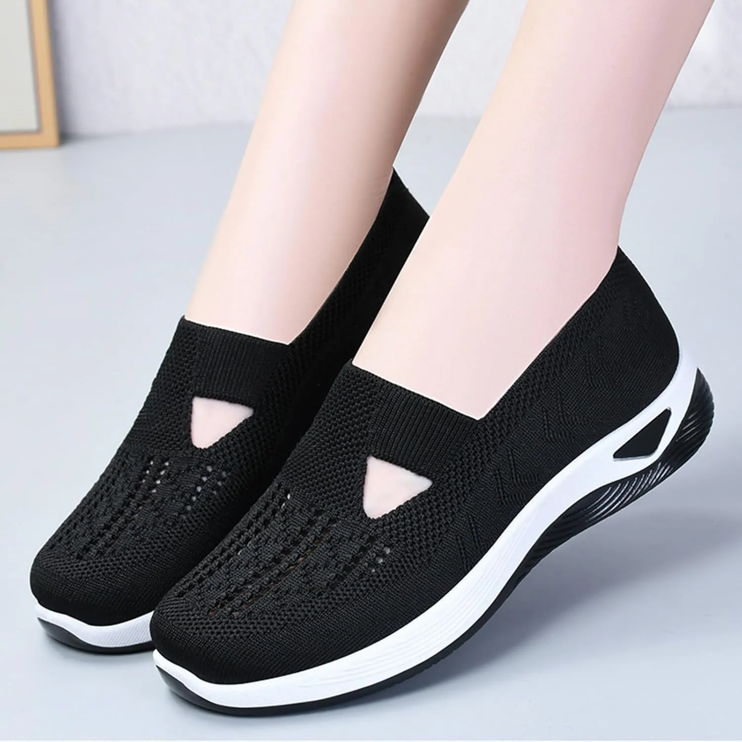 Womens Orthopedic Diabetic Walking Shoes Slip On Sneakers with Arch Support Comfortable Casual Loafers Plantar Fasciitis Foot Pain Relief