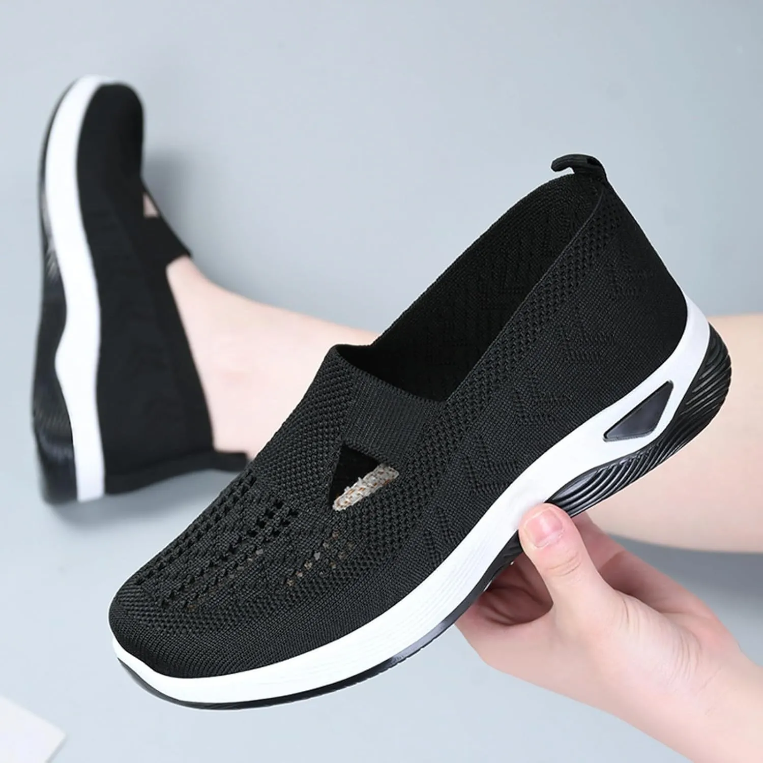Womens Orthopedic Diabetic Walking Shoes Slip On Sneakers with Arch Support Comfortable Casual Loafers Plantar Fasciitis Foot Pain Relief