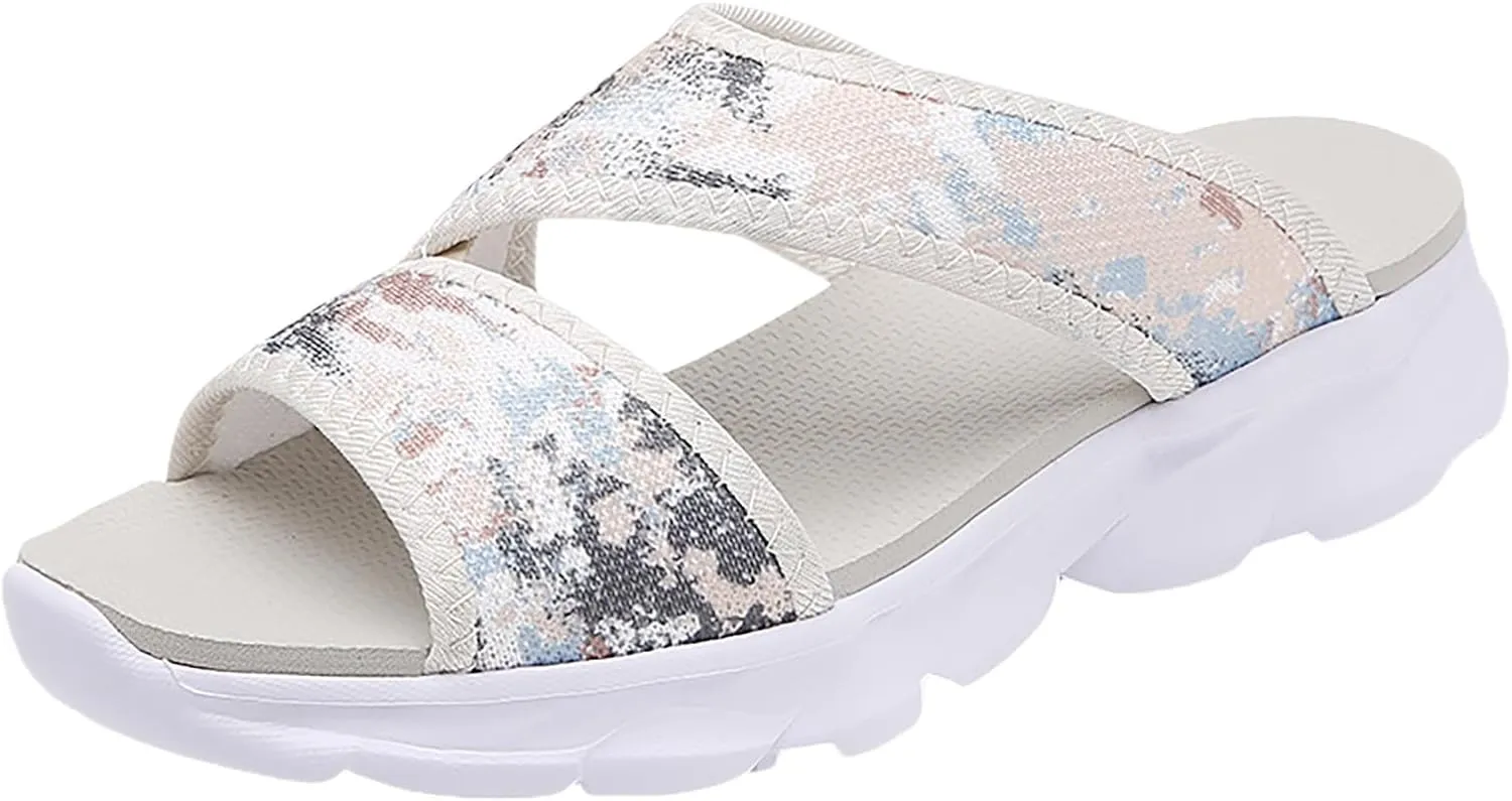 Women's Outdoor Sandals, Beach Shoes, Flip Flops, Elegant, Open Toe Comfortable Leisure Mules, Trendy Summer Slippers