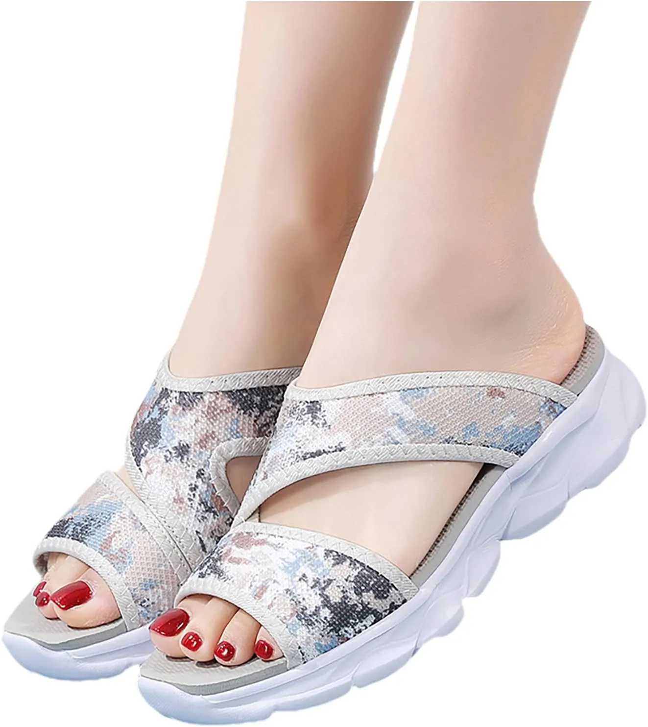 Women's Outdoor Sandals, Beach Shoes, Flip Flops, Elegant, Open Toe Comfortable Leisure Mules, Trendy Summer Slippers