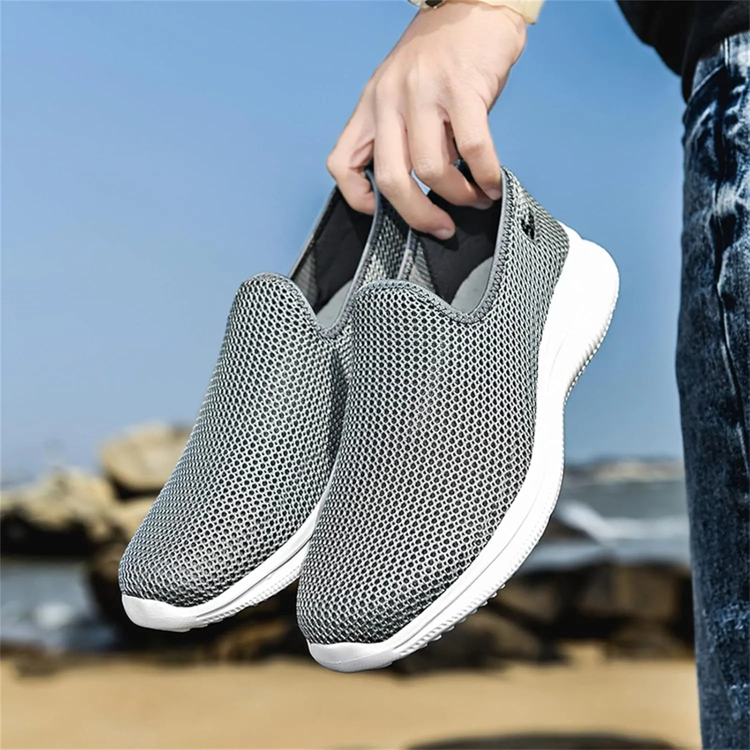 Women's Slip On Sneakers Lightweight Breathable Non Slip Work Shoes Women Loafers Men's Shoes Casual Casual Sneakers White Tennis Shoe Trainers Shoe