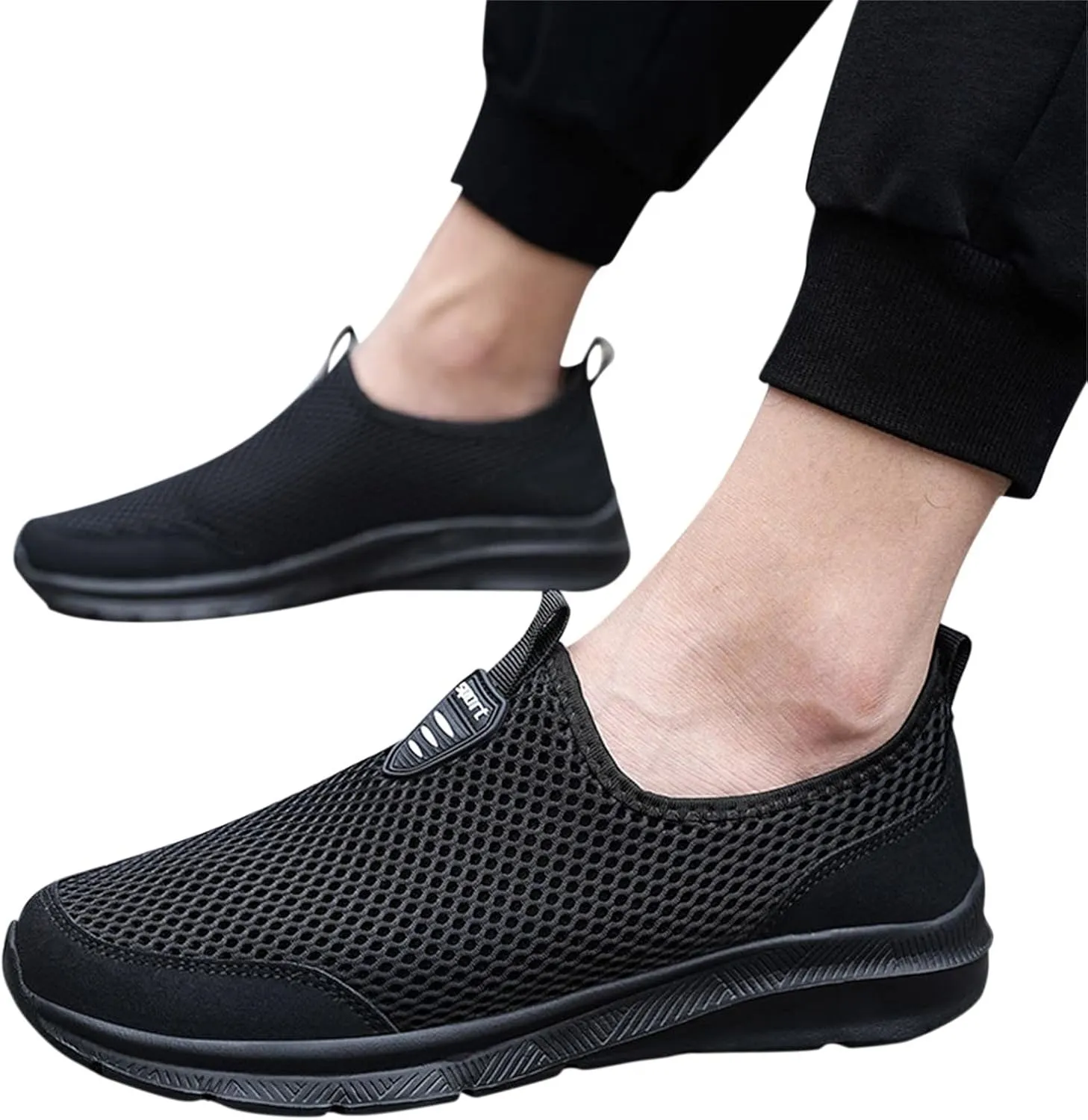 Womens Slip On Walking Shoes Lightweight Breathable Non Slip Mens Casual Shoes Mesh Men Shoes Casual Women's Fashion Sneakers Brown Tennis Shoe Loafers Casual Slip On