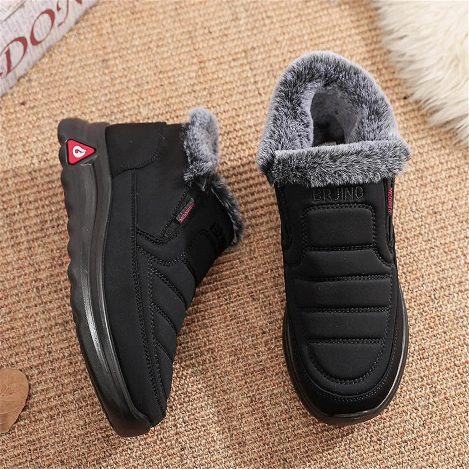 Womens Snow Boots Winter Warm Ankle Boots Platform Sneakers for Women Ladies Waterproof Outdoor Fur Lined Shoes Comfortable Slip On Walking Hiking Shoes Wide Width Winter Boots