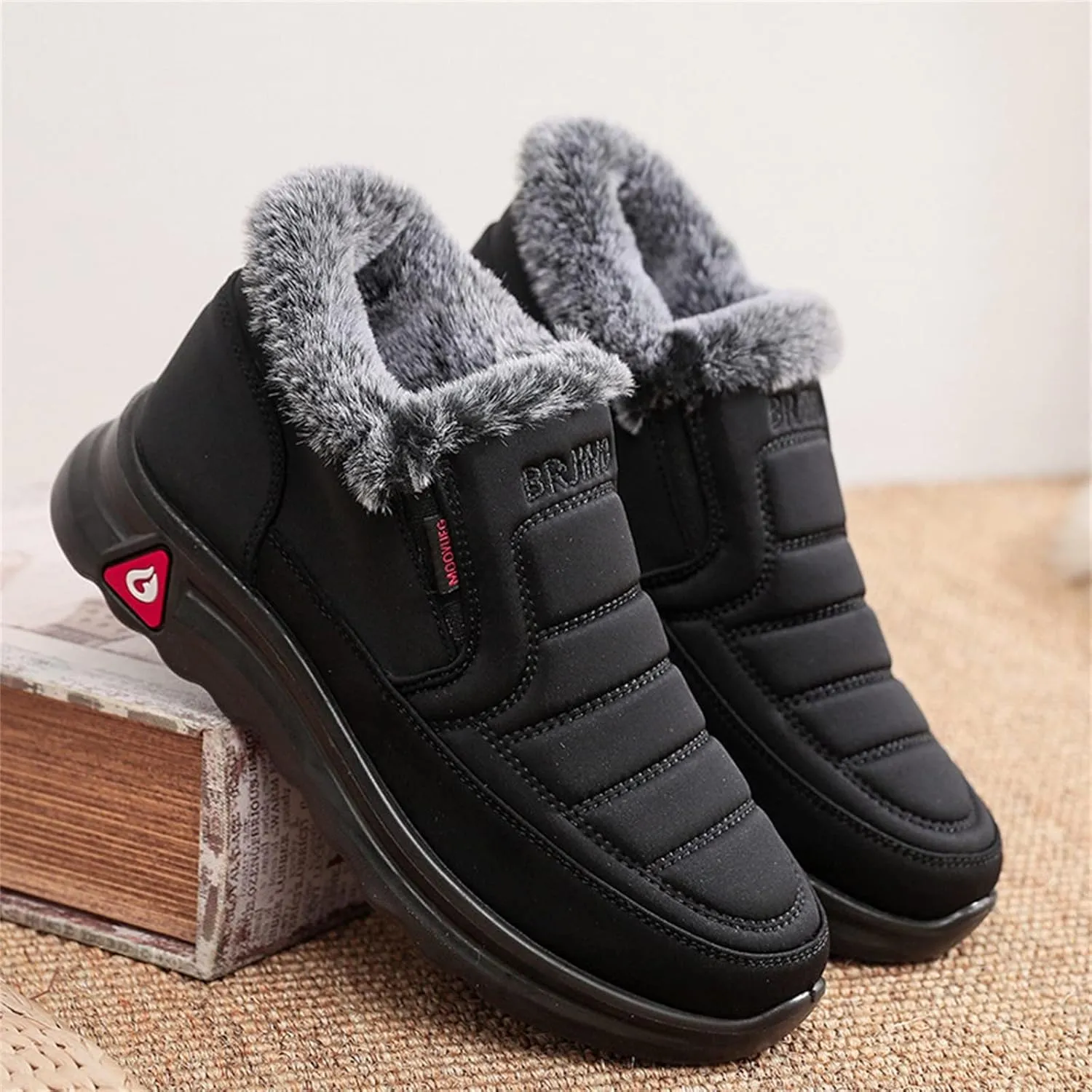 Womens Snow Boots Winter Warm Ankle Boots Platform Sneakers for Women Ladies Waterproof Outdoor Fur Lined Shoes Comfortable Slip On Walking Hiking Shoes Wide Width Winter Boots