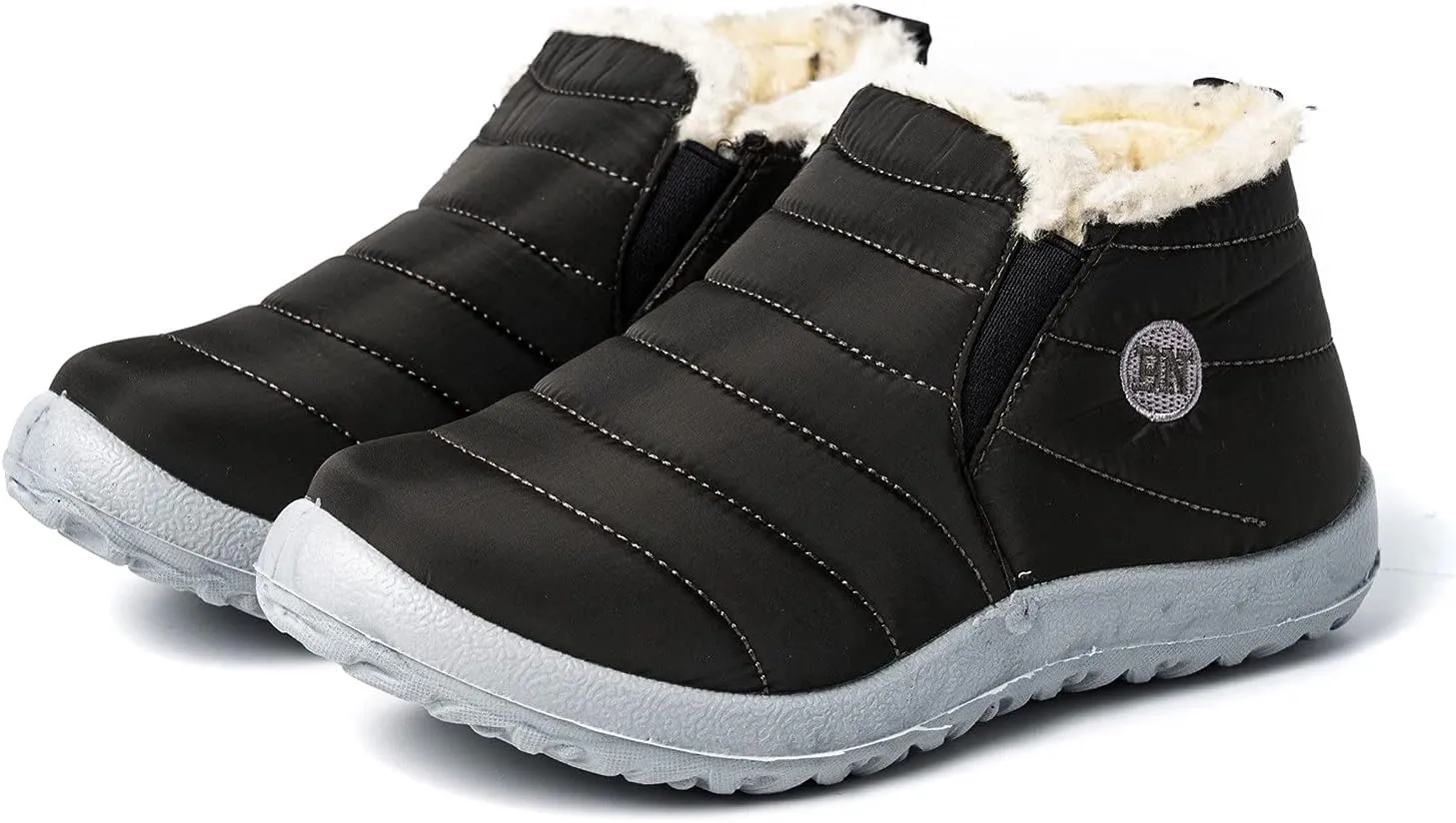 Womens Snow Boots Winter Warm Booties Plush Fleece Lined Anti-Slip Ankle Boots Outdoor Sneakers Slip On Water-proof Booties Comfortable Warm Shoes Lightweight Cold Weather Boots Short Boots
