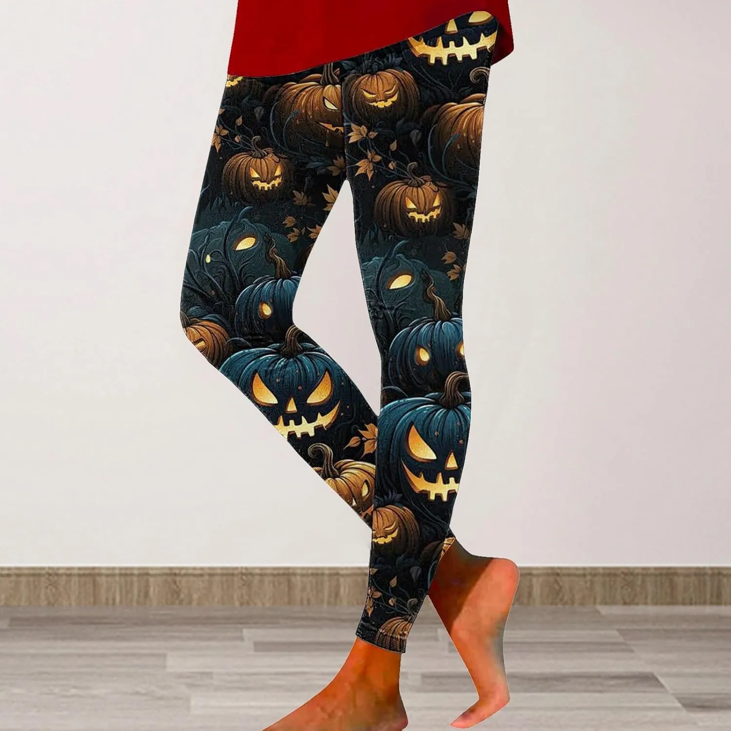 Women's Sugar Halloween Leggings Halloween Print Collection High Waist Women Leggings Printed Halloween Stretchy