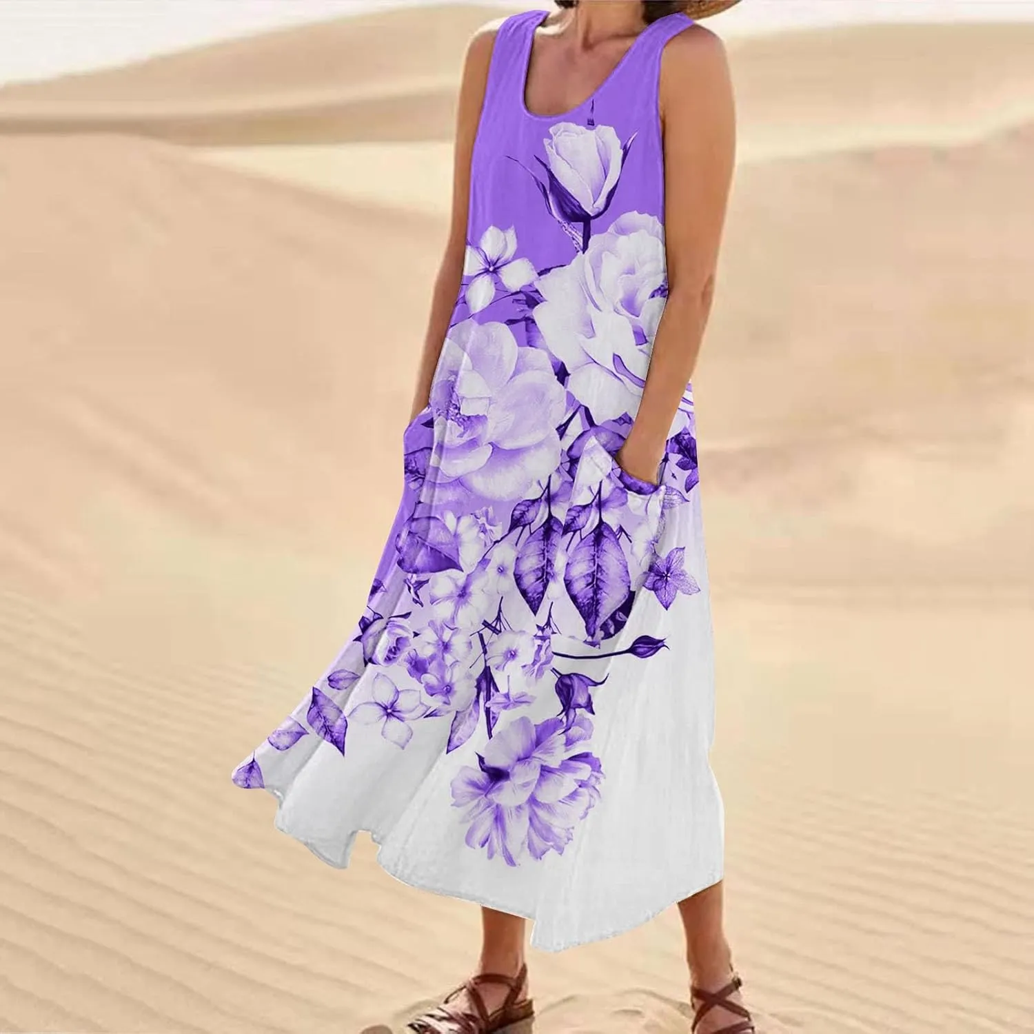 Womens Summer Dresses Summer Dresses for Women Plus Size Beach Dress Casual Sundresses Sexy Sleeveless Dress Flowy