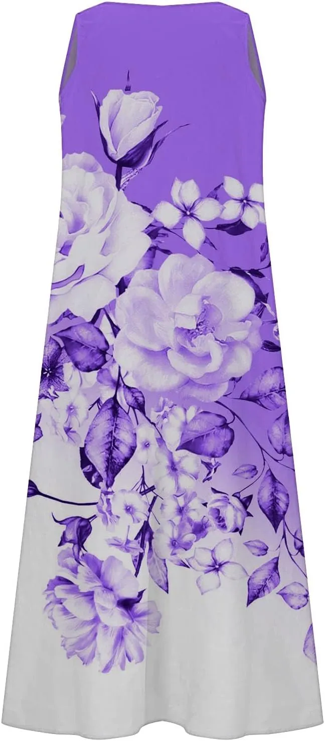 Womens Summer Dresses Summer Dresses for Women Plus Size Beach Dress Casual Sundresses Sexy Sleeveless Dress Flowy
