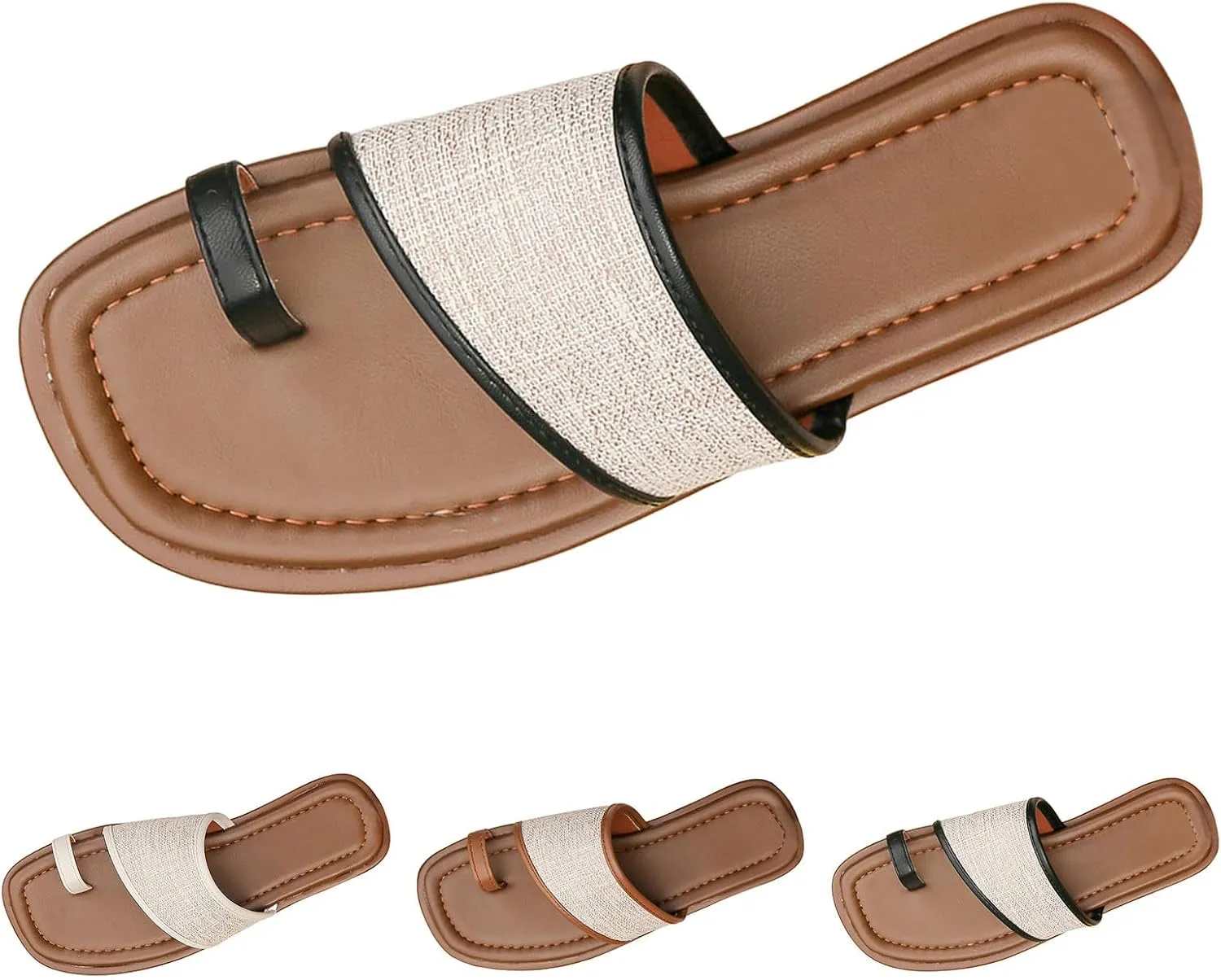 Women's Summer Fashion Sandals Breathable Comfortable Lightweight Yoga Mat Women's Flat Leather Sandals