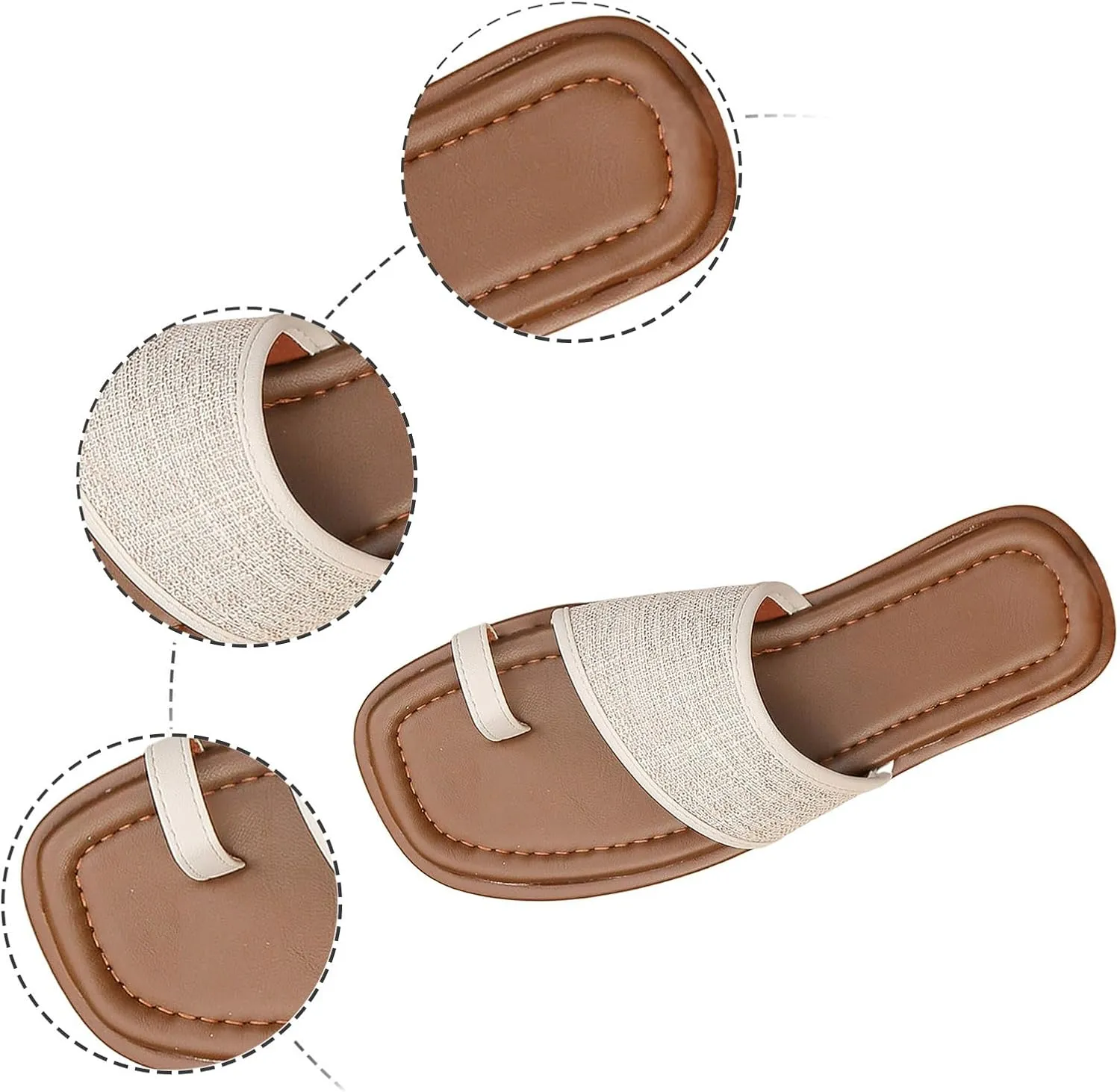 Women's Summer Fashion Sandals Breathable Comfortable Lightweight Yoga Mat Women's Flat Leather Sandals