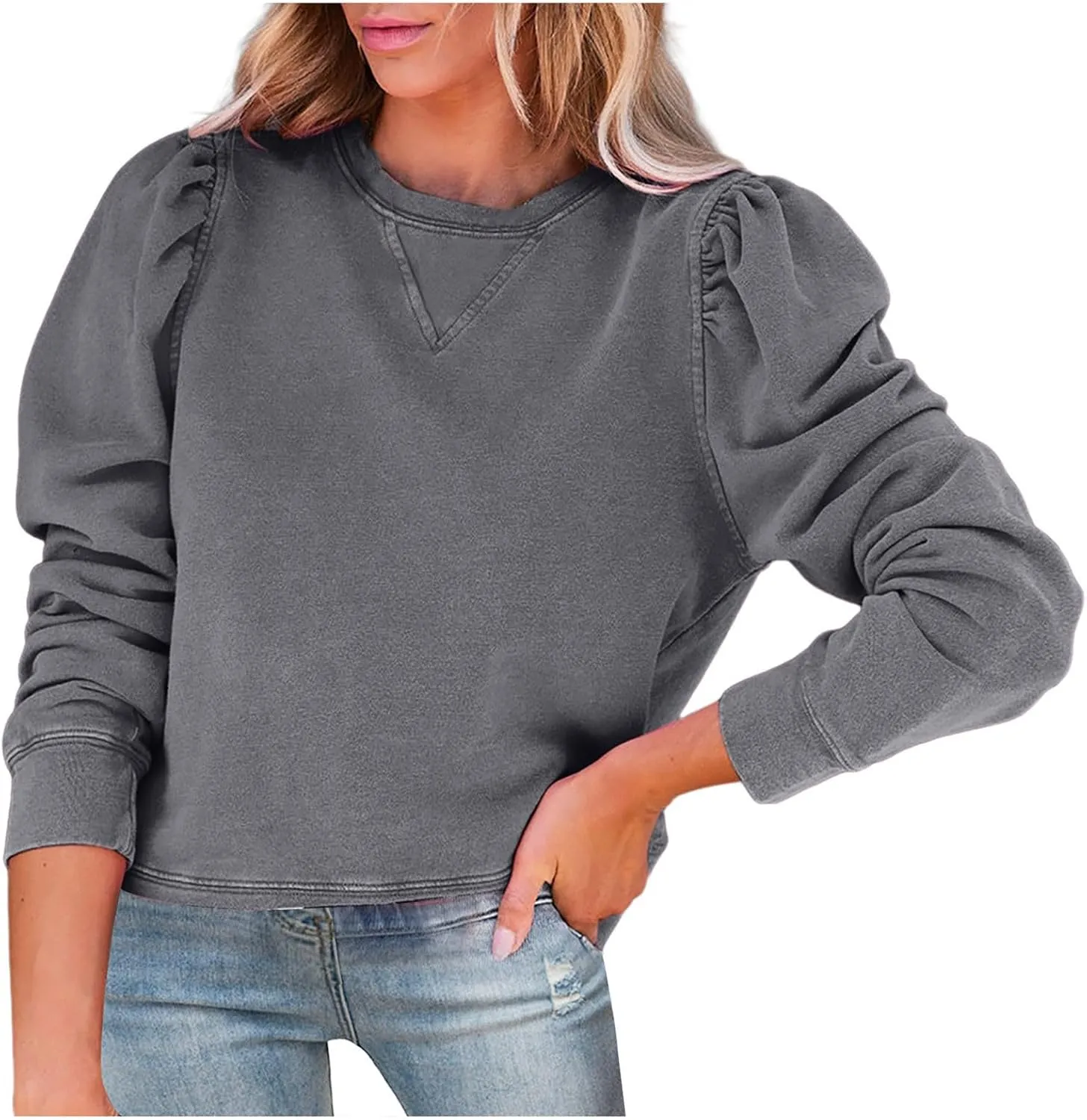 Women'S Sweatshirts Oversized Sweatshirt Women Cropped Sweatshirt Women's Casual Sweatshirts Long Sleeve Pullover
