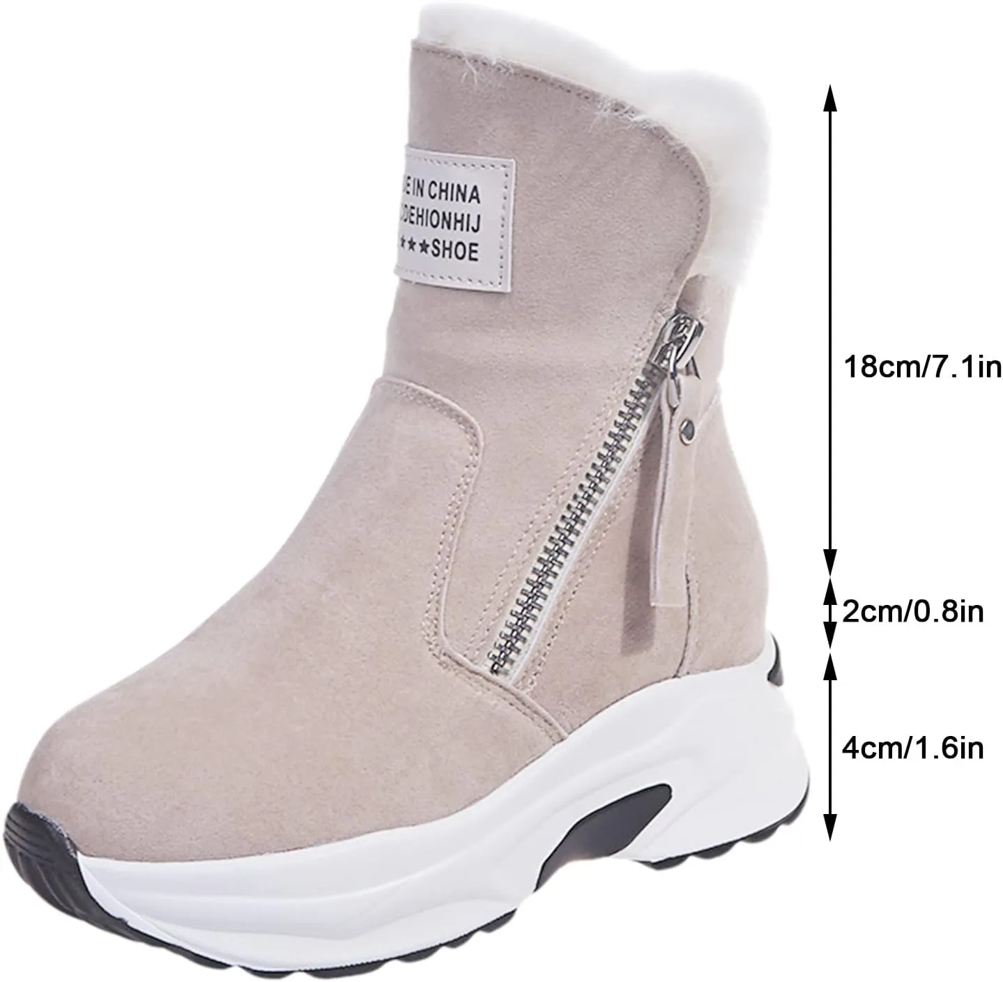 Women's Winter Snow Boots,Warm Faux Fur Lined Waterproof Ankle Booties, Ladies Comfortable Short Boots,Women's Hiking Climbing Shoes Side Zipper Anti-Slip Working Outdoor Boots