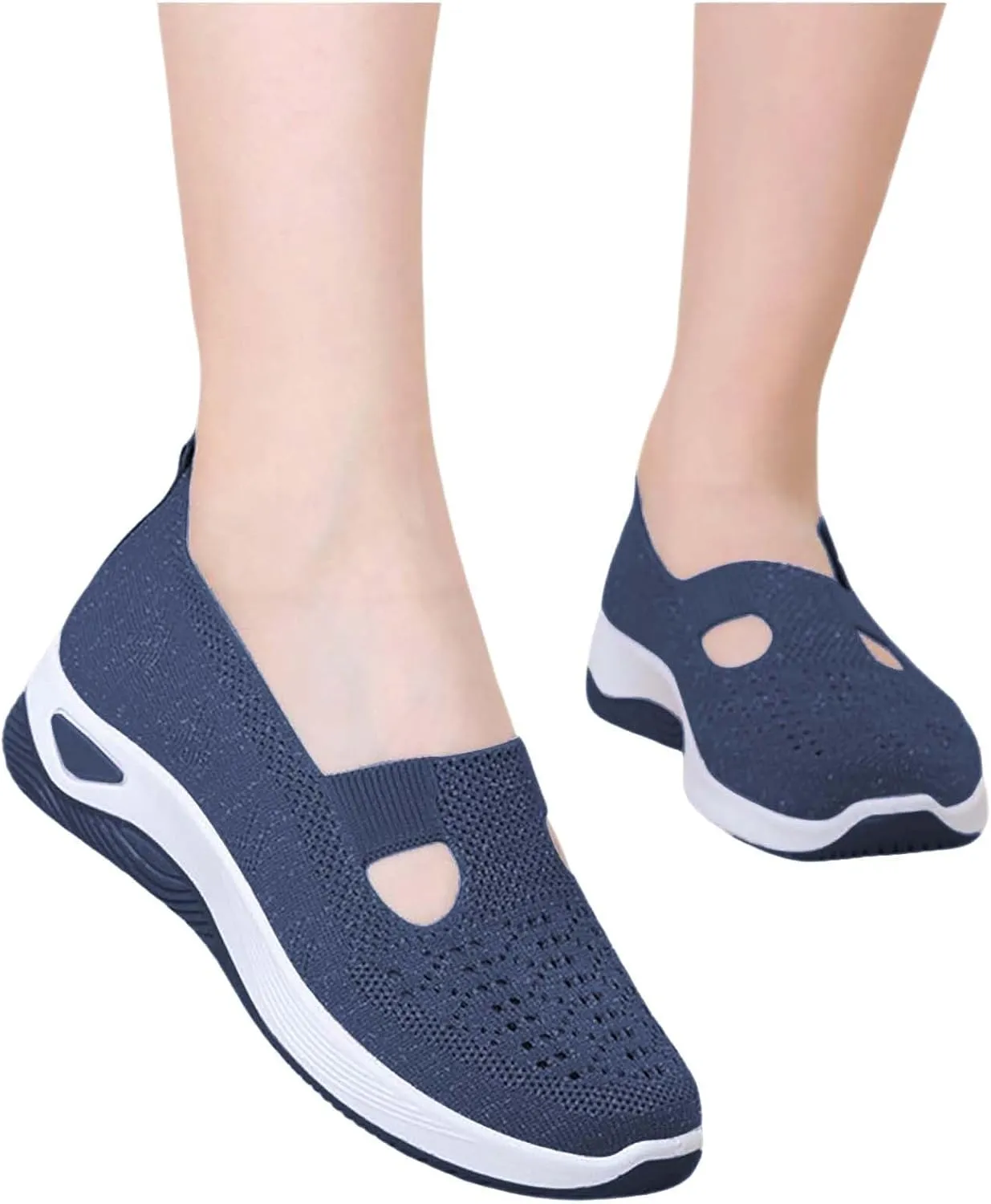 Women's Woven Orthopedic Breathable Soft Shoes Mens Running Shoes Mesh Shoes Dressy Casual Women's Fashion Sneakers White Tennis Shoe Casual Loafers