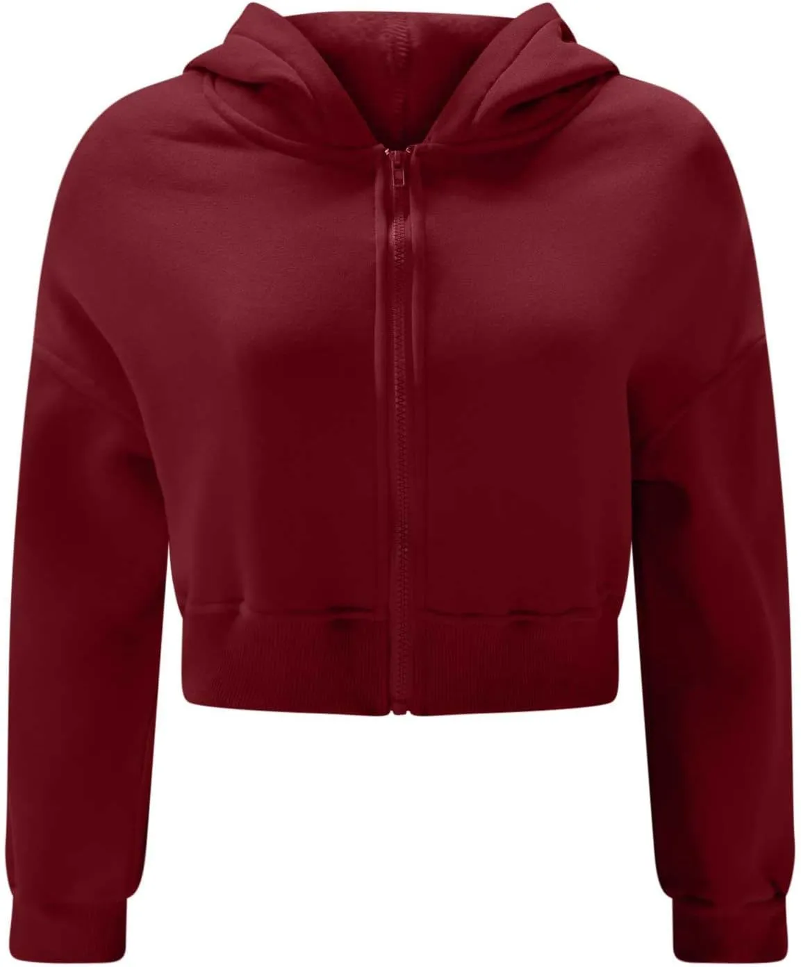 Womens Zip Up Cropped Sweatshirts Hoodie Long Sleeve Jacket Trendy Y2K Crop Tops 2024 Fashion Outfits Clothing