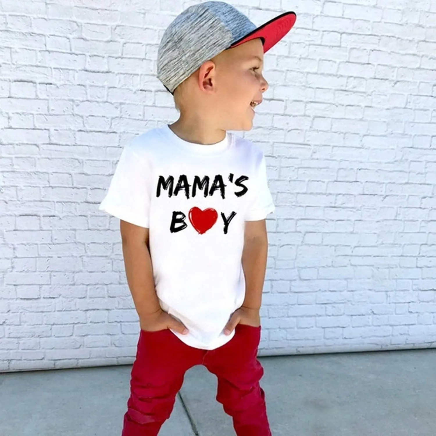 Youth Shirts Sleeve T-Shirts Kids Toddler Boys Letter Tops Tee Mother's Short Boys Tops