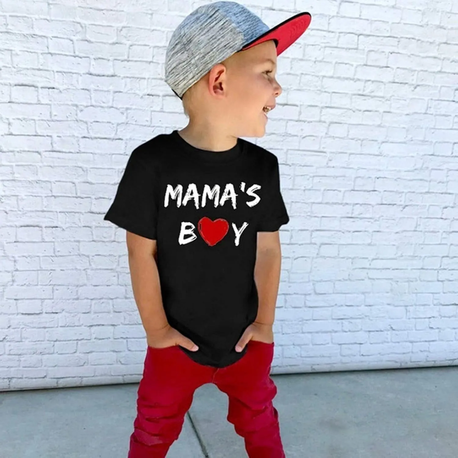 Youth Shirts Sleeve T-Shirts Kids Toddler Boys Letter Tops Tee Mother's Short Boys Tops