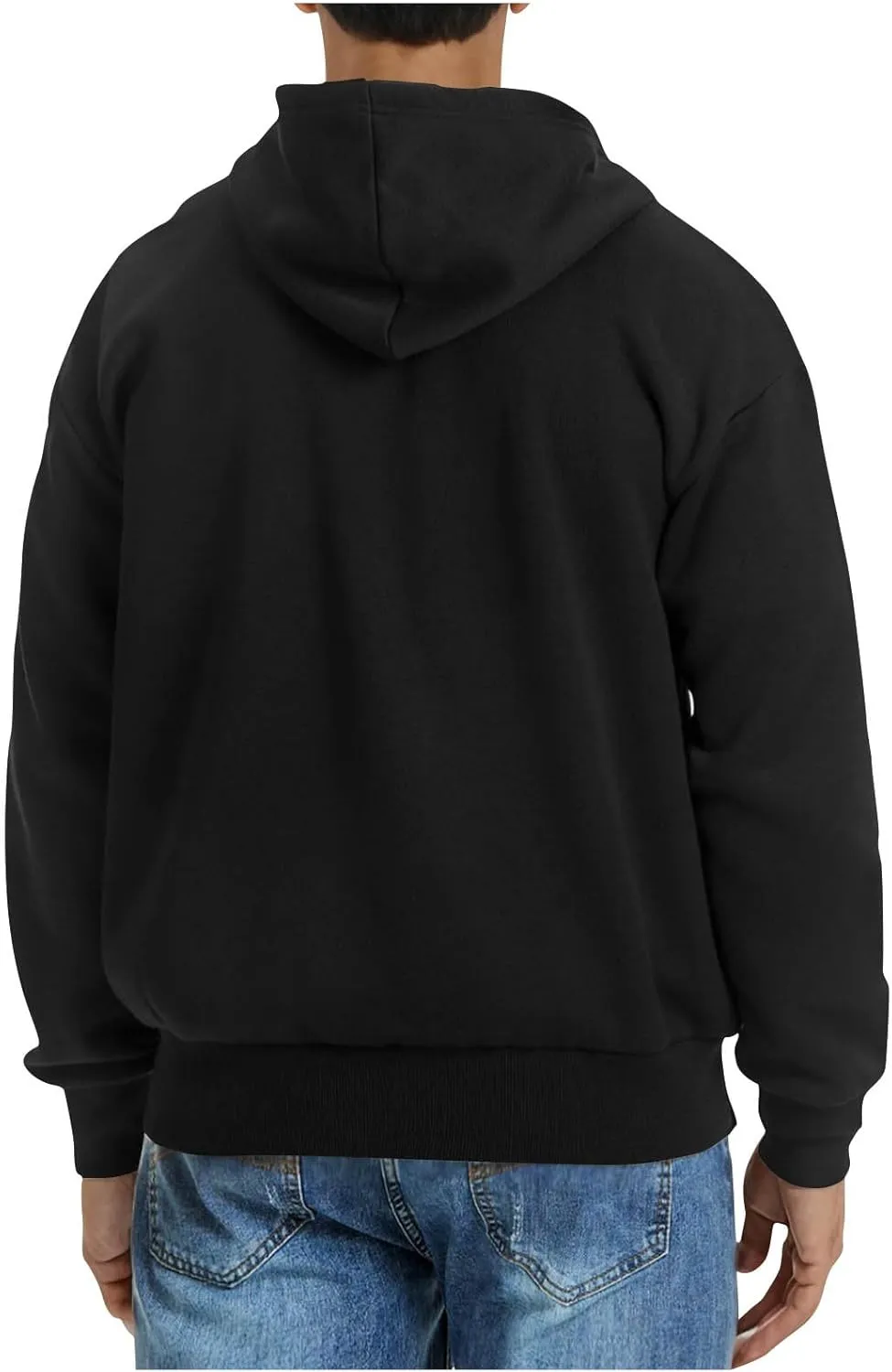 Zip up Sweatshirts for Men Fleece Lined with Pocket Hooded Sweatshirts Loose Fit Winter Lightweigt Athletic Jackets